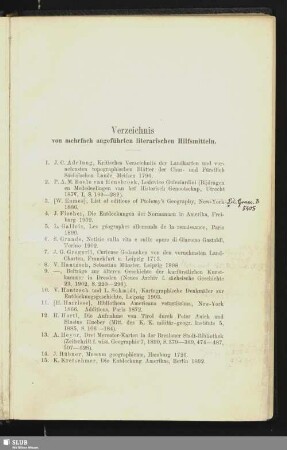 Verzeichnis von mehrfach angeführten literarischen Hilfsmitteln