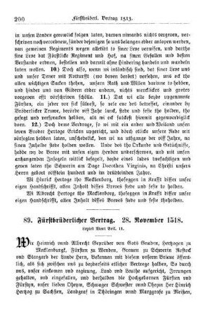 89. Fürstbrüderlicher Vertrag. 28. November 1518.