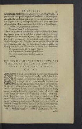 Quibus mediis serpentes fugaridebeant ... Cap. IIII.