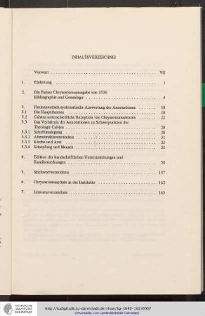 Inhaltverzeichnis