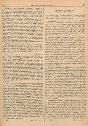 222 [Rezension] Smith, Morton, Tannaitic parallels to the gospels