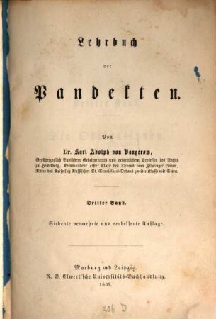 Lehrbuch der Pandekten, 3