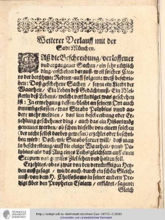 Weiterer Verlauff mit der Stadt München.