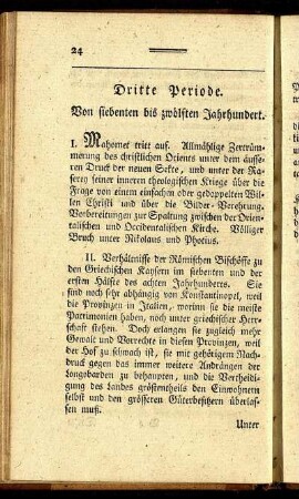 Dritte Periode. Von siebenten bis zwölften Jahrhundert.
