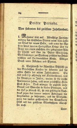 Dritte Periode. Von siebenten bis zwölften Jahrhundert.