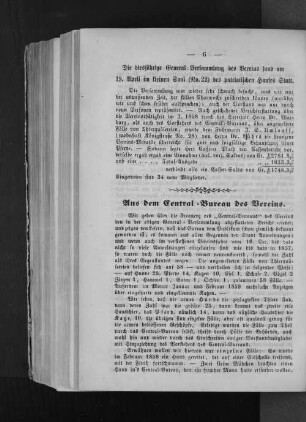 Mitteilung: General=Versammlung