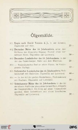 Ölgemälde (Nr. 811-817)