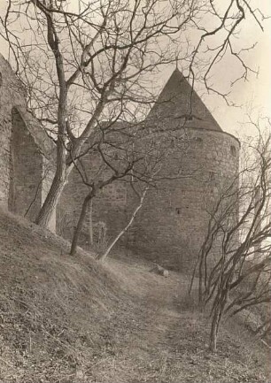 Bautzen. Die Mühltorbastei vom Garten der Tuchfabrik (Nordfront)