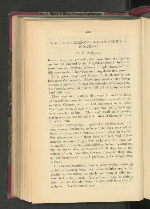 Was Lord Curzon's Indian Policy a Success?