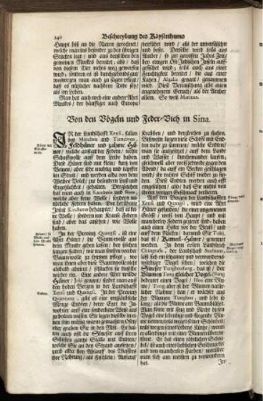 Von den Vögeln und Feder-Vieh in Sina