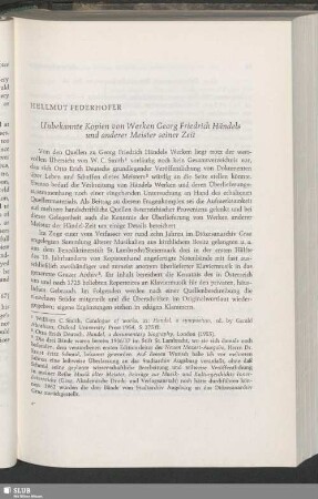 Unbekannte Kopien von Werken Georg Friedrich Händels und anderer Meister seiner Zeit