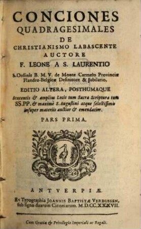 Conciones Quadragesimales De Christianismo Labascente. 1