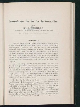 Untersuchungen über den Bau der Nervenzellen