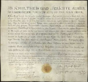 Hohen-Sülzen: Geburtsbrief für Johann Jerum Heppes aus Hohen-Sülzen