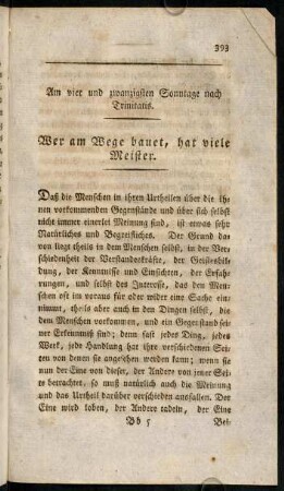 393-407, Am vier und zwanzigsten Sonntage nach Trinitatis.