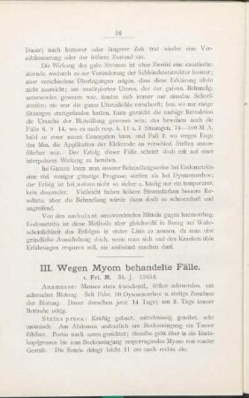 III. Wegen Myom behandelte Fälle.