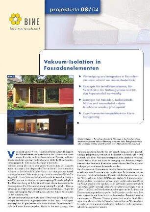 Vakuum-Isolation in Fassadenelementen.