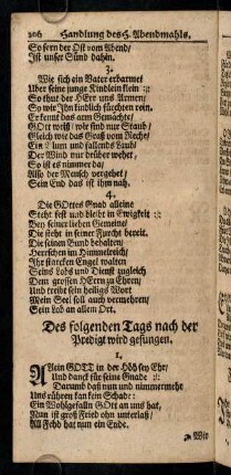 206-214, Des folgenden Tags nach der Predigt wird gesungen.