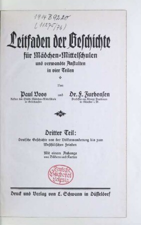 Teil 3: Deutsche Geschichte von der Völkerwanderung bis zum Westfälischen Frieden