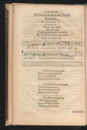 Commemoratio Passionis & mortis Christi horaria. Hymnus I. - Hymnus XXIV.