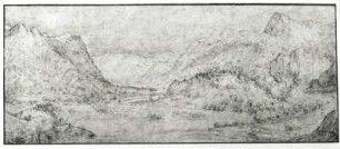 Flußlandschaft : Pieter Brueghel (um 1525-1569). Flußlandschaft. Feder, 13,1 x 32,2 cm. Dresden, Kupferstich-Kabinett C 841