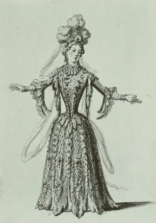 Stehende Dame als Nymphe