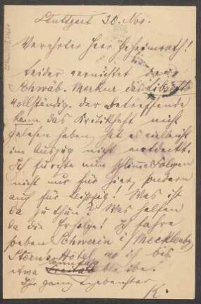 Brief an Ludwig Strecker <senior> an B. Schott's Söhne : 30.11.1903