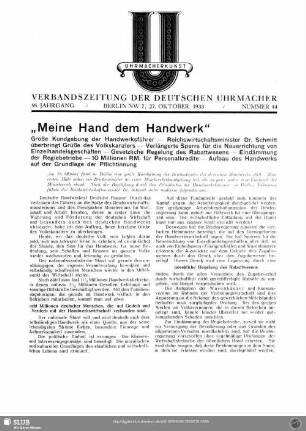 "Mein Handwerk dem Handwerk"