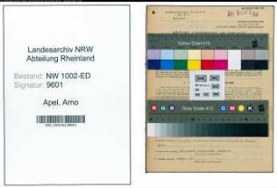Entnazifizierung Arno Apel, geb. 07.10.1912 (Lehrer)