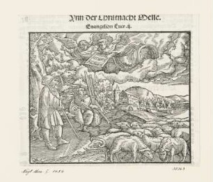 Verkündigung an die Hirten, aus: Martin Luther, "Auslegung der Evangelien an den fürnemisten Festen ym gantzen iare", Wittenberg 1530, S. XXXIIII verso