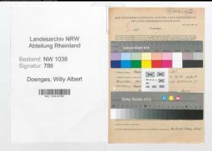 Entnazifizierung Willy Albert Doenges , geb. 05.03.1912 (Angestellter)