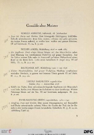 Gemälde Alter Meister (Nr. 1-136)