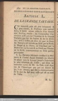 Article L. De La Grande Tartarie