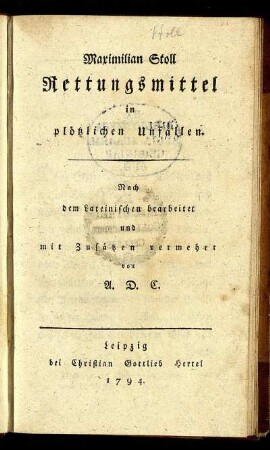 Rettungsmittel in plötzlichen Unfällen