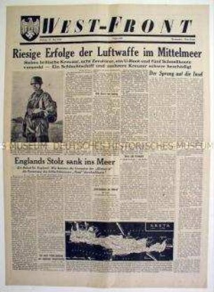 Illustrierte Kriegszeitung "West-Front" überwiegend zum Kriegsgeschehen im Mittelmeerraum
