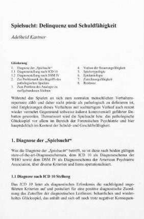 105-116, Spielsucht: Delinquenz und Schuldfähigkeit