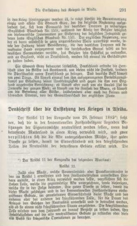 Denkschrift über die Entstehung des Krieges in Afrika