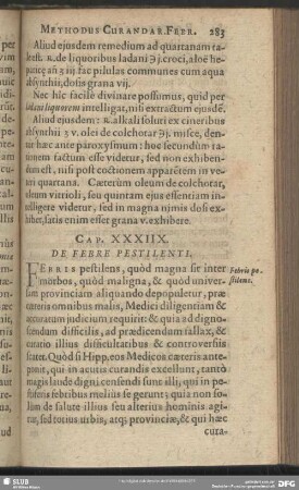 Cap. XXXIIX. De Febre Pestilenti