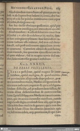 Cap. XXXIIX. De Febre Pestilenti