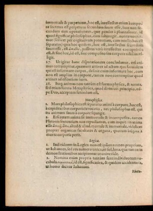 Metaphysicae.