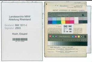 Entnazifizierung Eduard Koch , geb. 30.03.1892 (Mittelschullehrer)