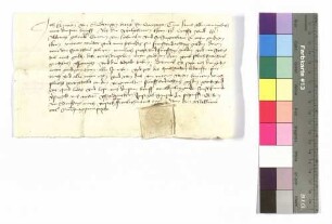 Katharin von Sindringen, Peter von Berlichingen's Witwe: Gültschuld; Siegel: Götz von Neuenstein.