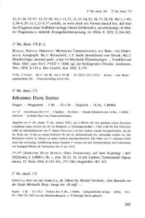 2° Ms. theol. 170 - 199