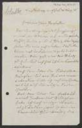 Brief von Friedrich Wilhelm Schultz an Unbekannt