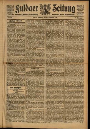 Erste Ausgabe vom Samstag, den 23. September 1905.