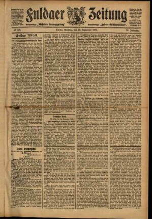 Erste Ausgabe vom Samstag, den 23. September 1905.