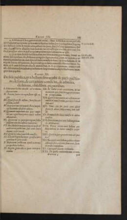 Caput XX. De fide publica, qua bellum finitur, ubi de pacis pactione, de forte, de certamine condicto, de arbitrio, deditione, obsidibus, pignoribus.
