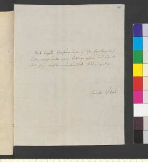 Brief von Schubart, Henriette an Goethe, Johann Wolfgang von