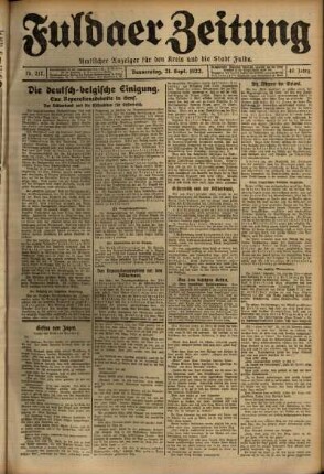 Ausgabe vom Donnerstag, den 21. September 1922.