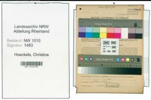 Entnazifizierung Christine Hoeckels , geb. 09.04.1906 (Kauffrau)